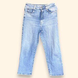 Zara High Rise Straight Jeans | Light Wash Denim | Size 08 | 100 cm Length